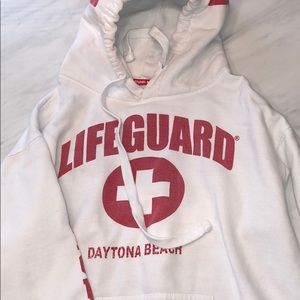 lifeguard sweatshirt.